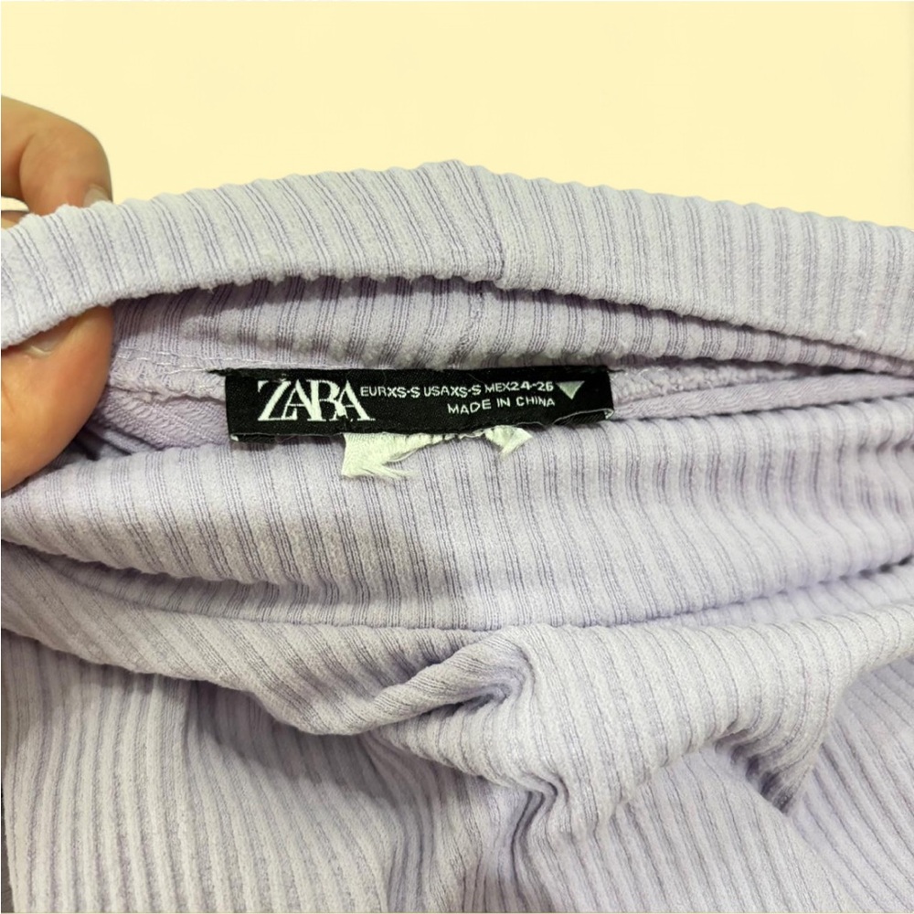 Zara Light Purple Ribbed Top - Picture 2 of 3